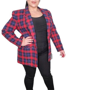 Vintage Pendleton Tartan Plaid Blazer, Jacket, Virgin Wool, Fully Lined sz 14